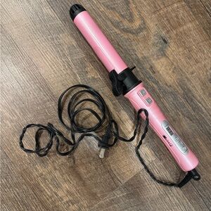 MaikcQ 1.25-inch automatic rotating pink curling iron